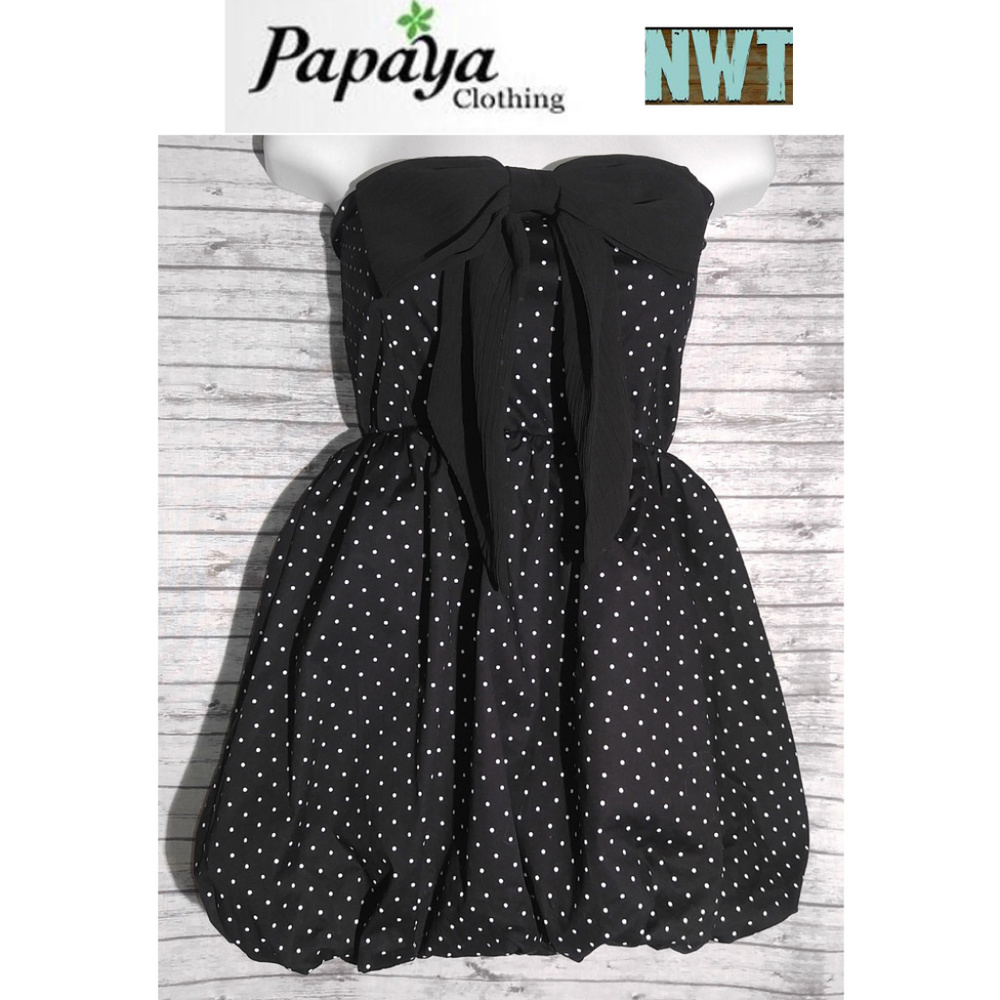 NEW Papaya Strapless Black Dress Medium - Picture 1 of 12